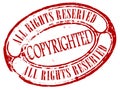 Retro copyrighted stamp Royalty Free Stock Photo
