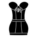 Retro corset icon, simple black style