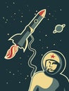 Retro cosmonaut design in vector Royalty Free Stock Photo