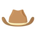 Retro cowboy hat icon cartoon vector. Western rodeo