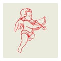 Retro Cupid Angel vector Royalty Free Stock Photo