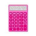 Cute pink calculator with numbers and mathematical symbols - for children in school