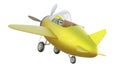 Retro cute yellow and blue two seat airplane Royalty Free Stock Photo