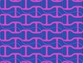 Retro 3D blue wavy with pink net Royalty Free Stock Photo