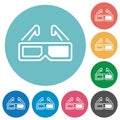 Retro 3d glasses alternate flat round icons Royalty Free Stock Photo