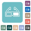 Retro 3d glasses alternate rounded square flat icons Royalty Free Stock Photo
