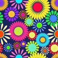 Retro Daisy Flower Sixties Surface Pattern Royalty Free Stock Photo