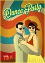 Retro dance party poster