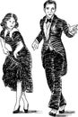 Retro dancing couple Royalty Free Stock Photo
