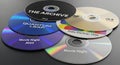 Retro data archive represented by physical discs Royalty Free Stock Photo