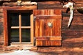 Retro decoration and architecture details of a alpine hut