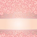 Retro decorative pink & silver invitation vintage wallpaper design