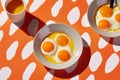 pattern easter morning background breakfast white yellow texture egg healthy food. Generative AI.