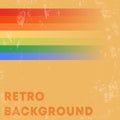 Retro design background with vintage grunge texture and colored stripes. Vector illustration Royalty Free Stock Photo