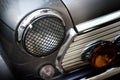 Retro design classic of vintage car head light, soft and blur concept Royalty Free Stock Photo