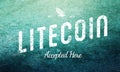 Litecoin Accepted Here Retro Design White On Blue