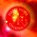 Retro design Happy Hour drink poster with Logo and