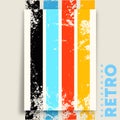 Retro design poster with vintage grunge texture and colorful stripes Royalty Free Stock Photo