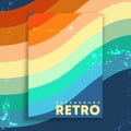 Retro design poster with vintage grunge texture and colorful stripes Royalty Free Stock Photo