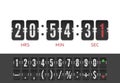 Retro design score board clock template. Scoreboard number font. Vector modern ui design of old time meter with numbers. Royalty Free Stock Photo