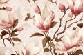 Pink art pattern seamless retro flower design decorative vintage spring floral wallpaper blossom Royalty Free Stock Photo