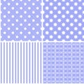 Retro different seamless patterns. Royalty Free Stock Photo