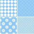 Retro different seamless patterns. Royalty Free Stock Photo