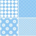Retro different seamless patterns. Royalty Free Stock Photo