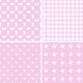 Retro different seamless patterns. Royalty Free Stock Photo