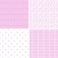 Retro different seamless patterns. Royalty Free Stock Photo