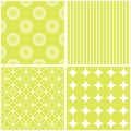 Retro different seamless patterns. Royalty Free Stock Photo