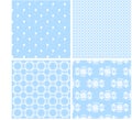 Retro different seamless patterns. Royalty Free Stock Photo
