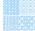 Retro different seamless patterns. Royalty Free Stock Photo