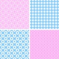 Retro different soft seamless patterns.