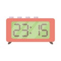 Retro digital table clock icon, cartoon style