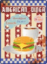 Retro diner enamel sign Royalty Free Stock Photo