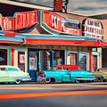 925 Retro Diner Signs: A retro and vintage-inspired background featuring retro diner signs in retro colors that evoke a sense of