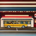 754 Retro Diner: A retro and vintage-inspired background featuring a retro diner scene in retro colors that evoke a sense of nos