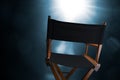 Retro director chair on gray Royalty Free Stock Photo