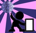 Retro Disco Ball Dancing Tablet PC Illustration