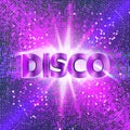 Retro Disco party background with sparkles and glitter, glow light effect.