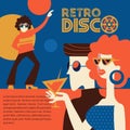 Retro disco party. Vector illustration. Royalty Free Stock Photo