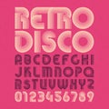 Retro disco style alphabet and numbers