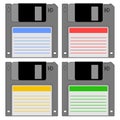 Retro diskette with color stick