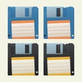 Retro diskettes set on white Royalty Free Stock Photo