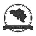 Retro distressed Belgium badge with map.