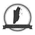 Retro distressed Belize badge with map.
