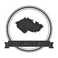 Retro distressed Czech Republic badge with map. Royalty Free Stock Photo