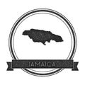 Retro distressed Jamaica badge with map.