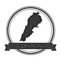 Retro distressed Lebanon badge with map.